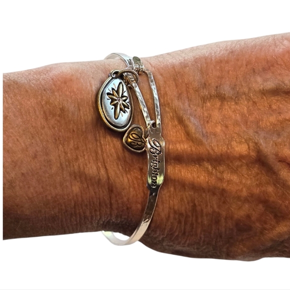 Brighton Art & Soul Joy To The World Silvertone Bangle - Picture 4 of 6